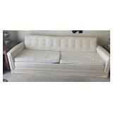 MCM CREAM COLORED TUFTED BACK SLEEPER SOFA, 90"