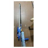 PAINT ROLLER WITH BLUE PLASTIC HANDLE AND LIGHT