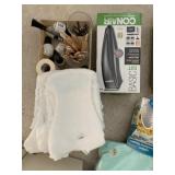 GRAB BAR, SHOWER CADDY, TOWELS