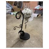 BLACK METAL WALL SCONCE WITH SCROLLED DECORATIVE