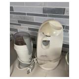 TWO WHITE PLASTIC KITCHEN APPLIANCES: COFFEE