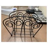 BLACK WIRE NAPKIN HOLDER WITH SCROLLED DECORATIVE