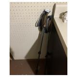 PAIR OF WOODEN CROSS-COUNTRY SKIS WITH BLACK