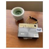 WESTINGHOUSE RADIO, MILK GLASS CANDLE