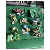 COLLECTION OF RESIN MINIATURE GARDEN ORNAMENTS