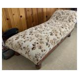 UPHOLSTERED FAINTING COUCH OR CHAISE WITH CREAM