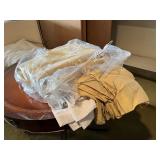 2 GOLD DRAPERY PANELS & SHEERS