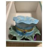 HINGED TRINKET BOX IN FORM OF BLUE TULIP FLOWER