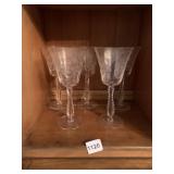 WHEEL ETCHED WINE GLASSES