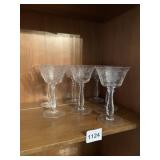 WHEEL ETCHED CORDIAL GLASSES