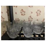 SET OF 5 CLEAR PRESSED GLASS TUMBLERS WITH