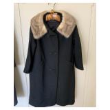 LONG WOOL COAT WITH FUR COLLAR, UNION TAGS