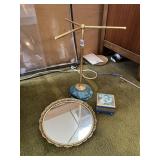 3 TOWEL HOLDER HEAVY BASE ITALY, ROUND MIRRORED