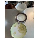 HAND PAINTED BAVARIA GERMANY PLATE, BLUE AND GOLD