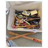 PENS, PENCILS, BACK SCRATCHERS, SCISSORS, ETC.