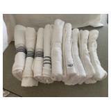 WHITE AND WHITE WITH GRAY STRIPE TOWELS