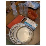 SERVING TRAYS, VASES, ENVELOPES, PLUG BAR, ETC.