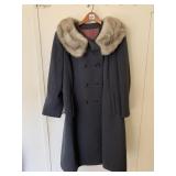 LONG WOOL COAT WITH FUR COLLAR, UNION TAGS