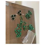 CLOVER SUN CATCHERS AND PLASTIC NECKLACES