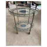 MCM 2 TIER GLASS TEA CART
