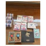 POKER CHIPS PLAYING CARDS INCLUDING SET OF