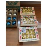 SHINY BRIGHT BLUE AND SILVER ORNAMENTS PLUS THREE