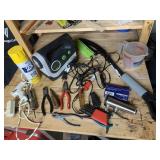 ASSORTED TOOLS AND GARAGE SUPPLIES INCLUDING