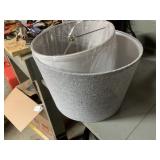 CYLINDRICAL LAMP SHADE WITH GRAY TEXTURED FABRIC