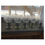 SET OF 10 GLASS GOBLETS WITH ROUNDED BOWLS