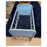 LIGHT BLUE PAINTED METAL UTILITY CART OR STAND
