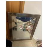 METAL-FRAMED WALL MIRROR WITH BEVELED GLASS AND