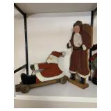 TWO PAINTED WOODEN CHRISTMAS FIGURES DEPICTING