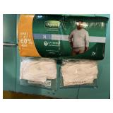 3 XL NEW T-SHIRTS AND XL DEPENDS