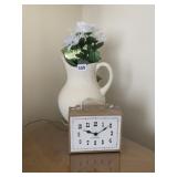 VINTAGE GENERAL ELECTRIC CLOCK AND PITCHER WITH