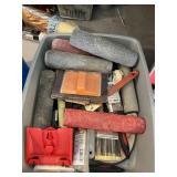 PAINTING SUPPLIES INCLUDING NUMEROUS BRUSHES