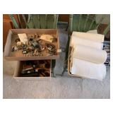 PARTIAL PAPER TOWELS, LOCKS AND KEYS, GLASSES