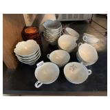 EMPRESS CHINA TEA CUPS, LOTUS BOWLS, COASTERS