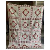 TWIN SIZE HAND STITCHED QUILT, NICE CONDITION