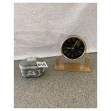 WEDGEWOOD TRINKET BOX AND DANBURY DESK CLOCK