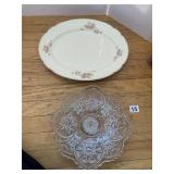 OVAL CERAMIC SERVING PLATTER WITH CREAM-COLORED