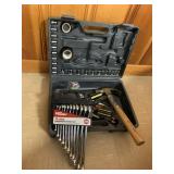 BLACK MOLDED PLASTIC TOOL CASE CONTAINING SOCKET