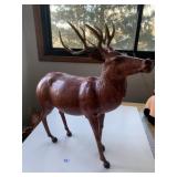 HANDCRAFTED VINTAGE LEATHER WRAPPED DEER