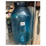 LARGE GLASS BLUE VASE