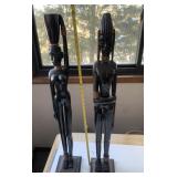 GIRAFFE WOMAN AFRICAN STATUE STANDING 32" H W/