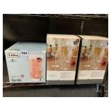 3 BOXES GLASSES CHAMPAGNE GLASSES, LIBBEY GLASSES