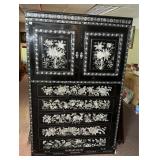 VINTAGE KOREAN BLACK LACQUER AND ABALONE SHELL