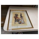 EGYPTIAN PAPYRUS ART IN FRAME