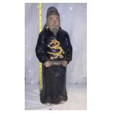 CHINESE GLAZED SCHOLAR STATUE 17" H - SEE MAKER