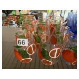 12 HAND PAINTED FRUIT GLASSES NEW