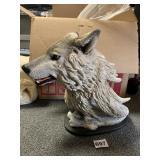 VINTAGE CREE ART 1992 WOLF SCULPTURE SIGNED VERY
